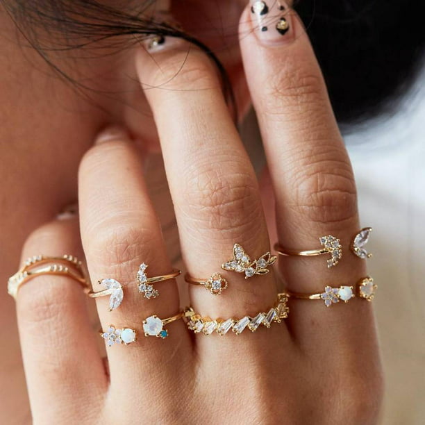 7pcs Vintage Boho Carved Finger Knuckle Ring Band Pearl Midi Stacking Rings